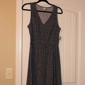 Old Navy Waist Defined Dress - Blue w/ White Dots